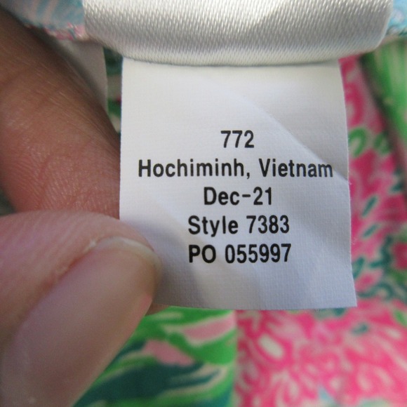 Lilly Pulitzer Parigi Romper Mini Dress M Green Floral V Neck Resort 436 - Picture 4 of 11